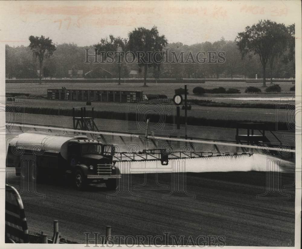 Truck watering race course at Liberty Bell Racetrack, Pennsylvania - Historic Images