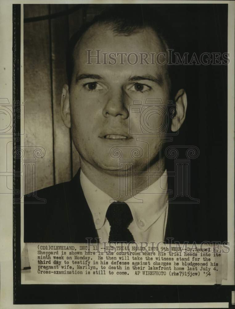 1954 Dr, Samuel Sheppard in Cleveland, Ohio courtroom - Historic Images