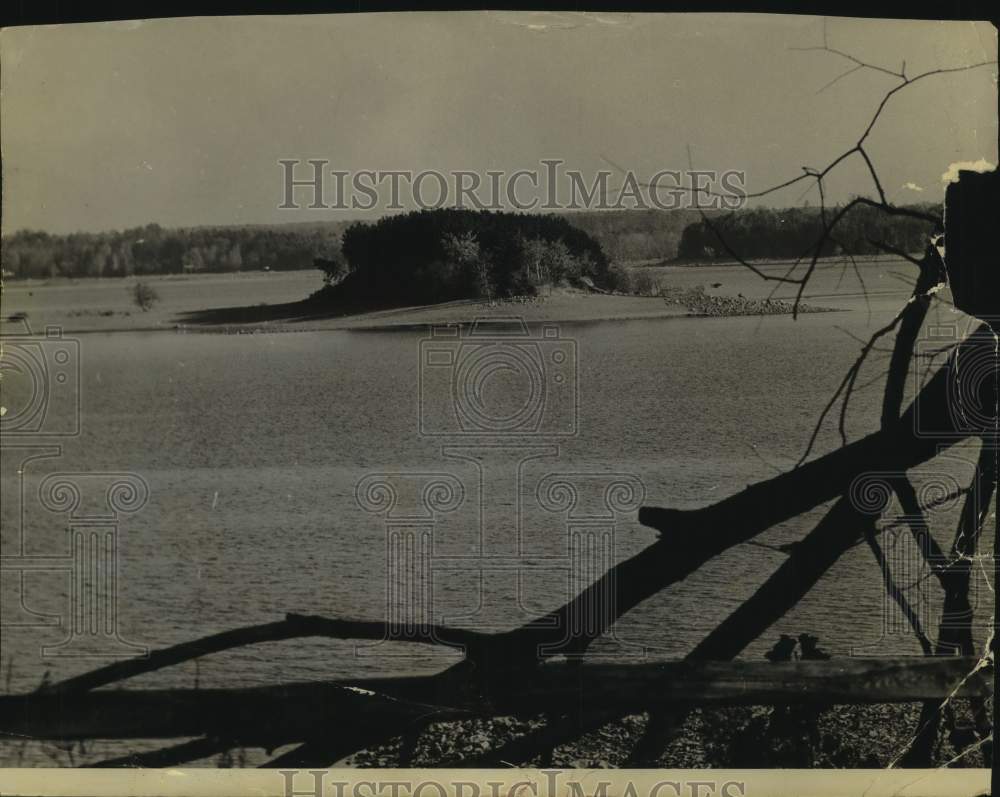 1965 Island in middle of Sacandaga Reservoir in New York - Historic Images