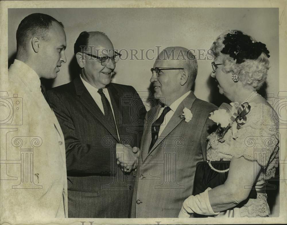 1961 Travelers Insurance group honors retiree in Ten Eyck, New York - Historic Images