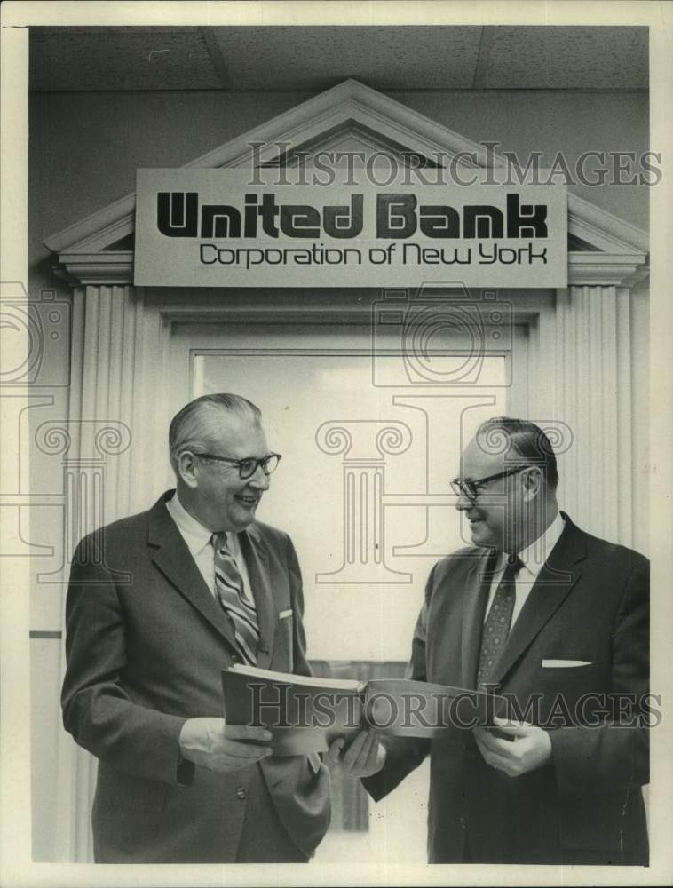 1972 Hollis E Harrington and Frank H Odell of United Bank of NY - Historic Images