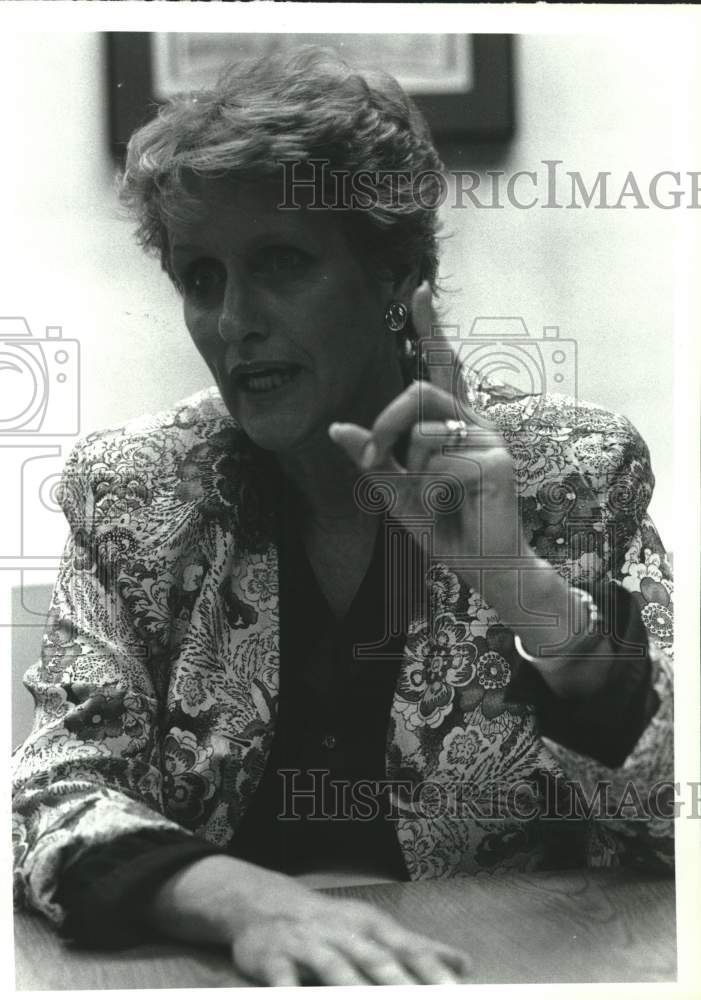 1992 Lynn Martin, Secretary of Labor, is interviewed at Times Union - Historic Images