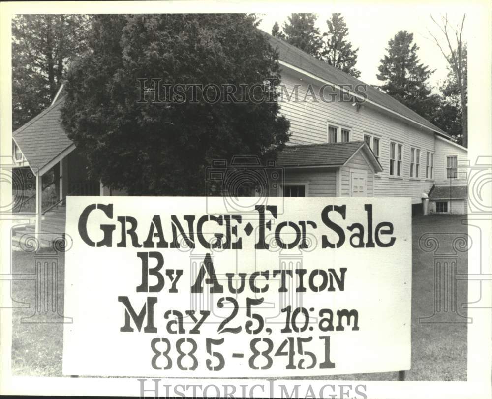 1991 Sign outside Grange Hall, Country Route 45, Milton, New York - Historic Images