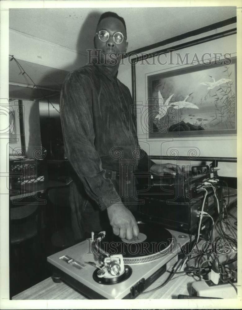 1993 Disc Jockey Ira McKinley at Mandarin Station, Albany, New York - Historic Images