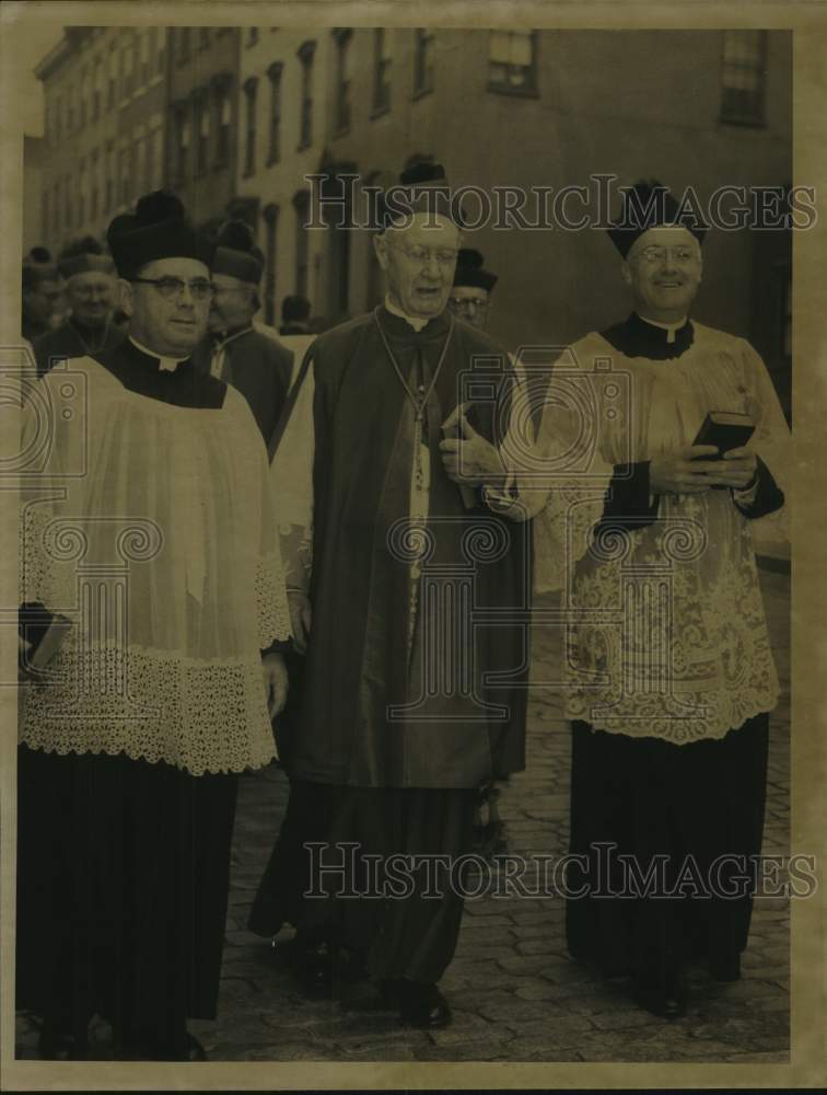 1957 Bishop Gibbons walks at Bishop Edward J Maginns Consecration - Historic Images
