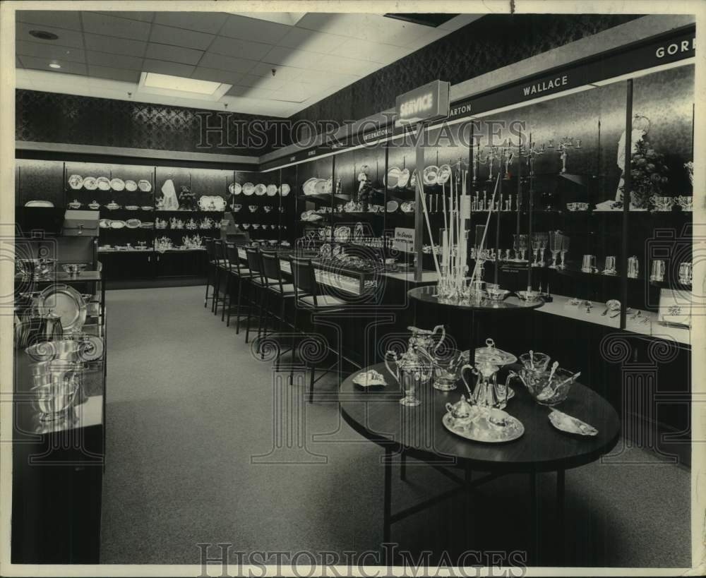 Press Photo Interior view of a china and silver store - Historic Images