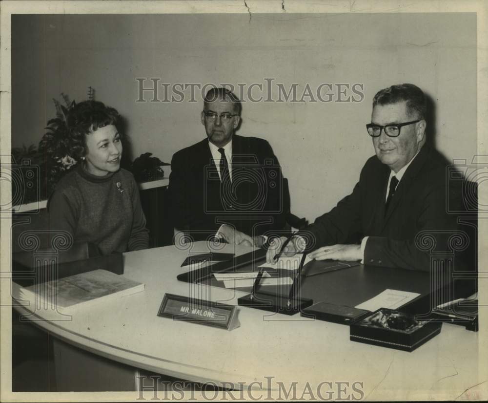 1968 New York Senator meets with banking officials in Albany, NY - Historic Images