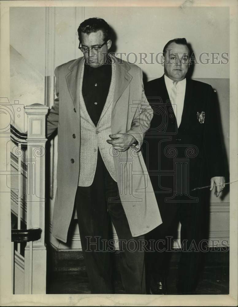 1963 Joseph S Molloy is escorted by Albany NY Detective James Keegan - Historic Images
