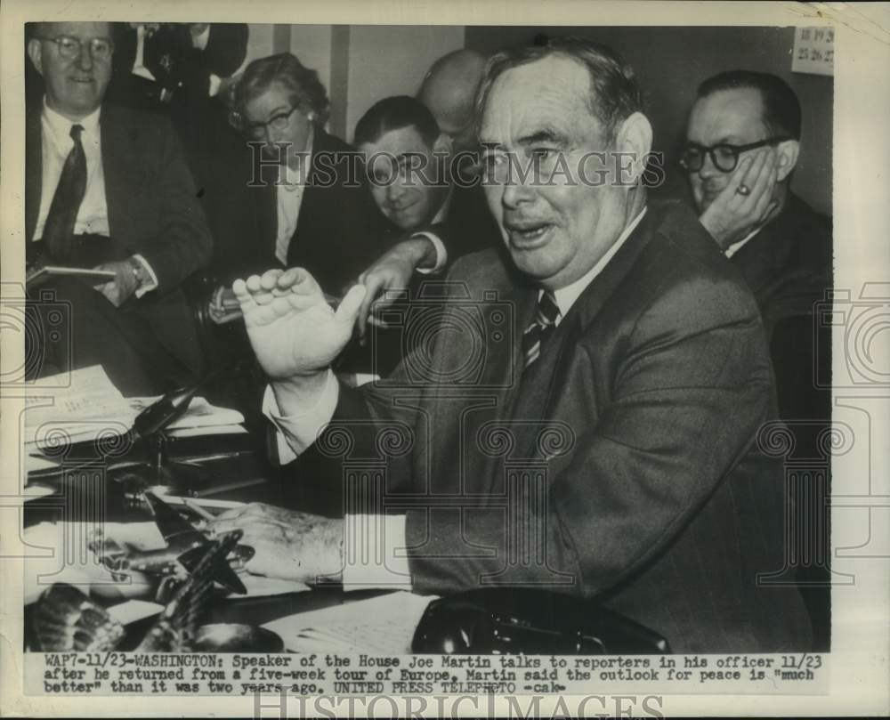 1953 US Congressman Joseph W. Martin Jr. in Washington, DC office - Historic Images