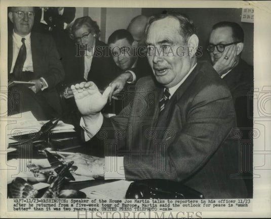 1953 US Congressman Joseph W. Martin Jr. in Washington, DC office - Historic Images