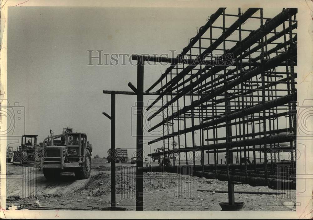 1973 Construction of bridge over Interstate 90 in Schodack, New York - Historic Images