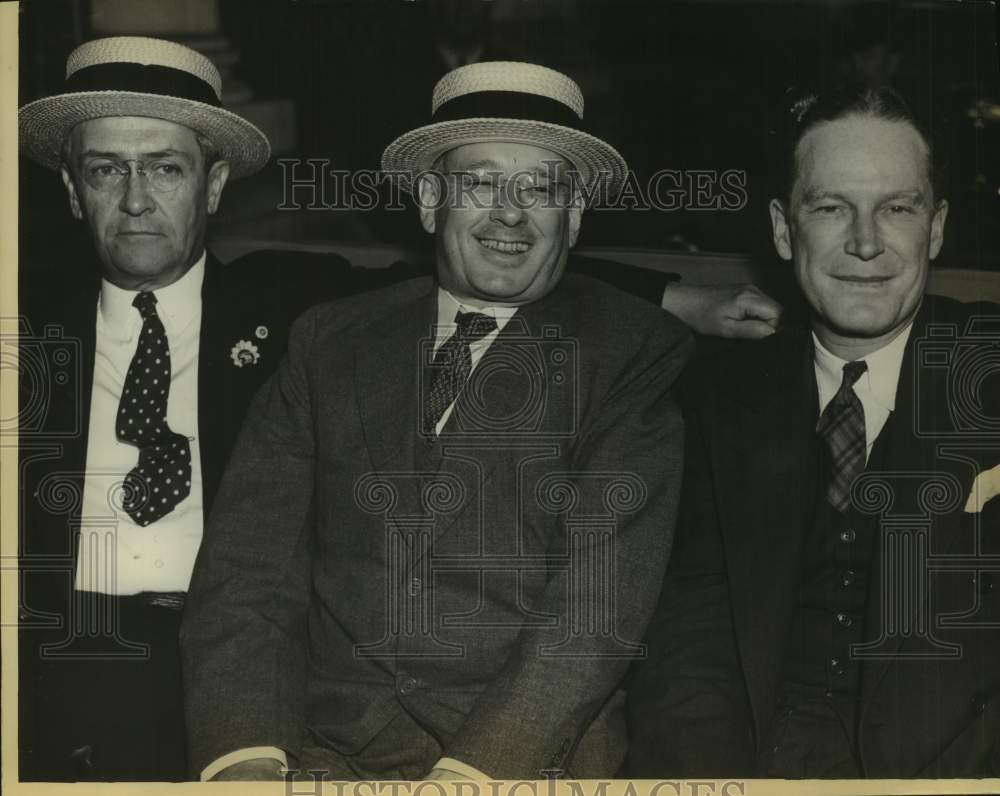 1936 Press Photo Edward Butler, Alfred Landon, and John Hamilton in New York- Historic Images