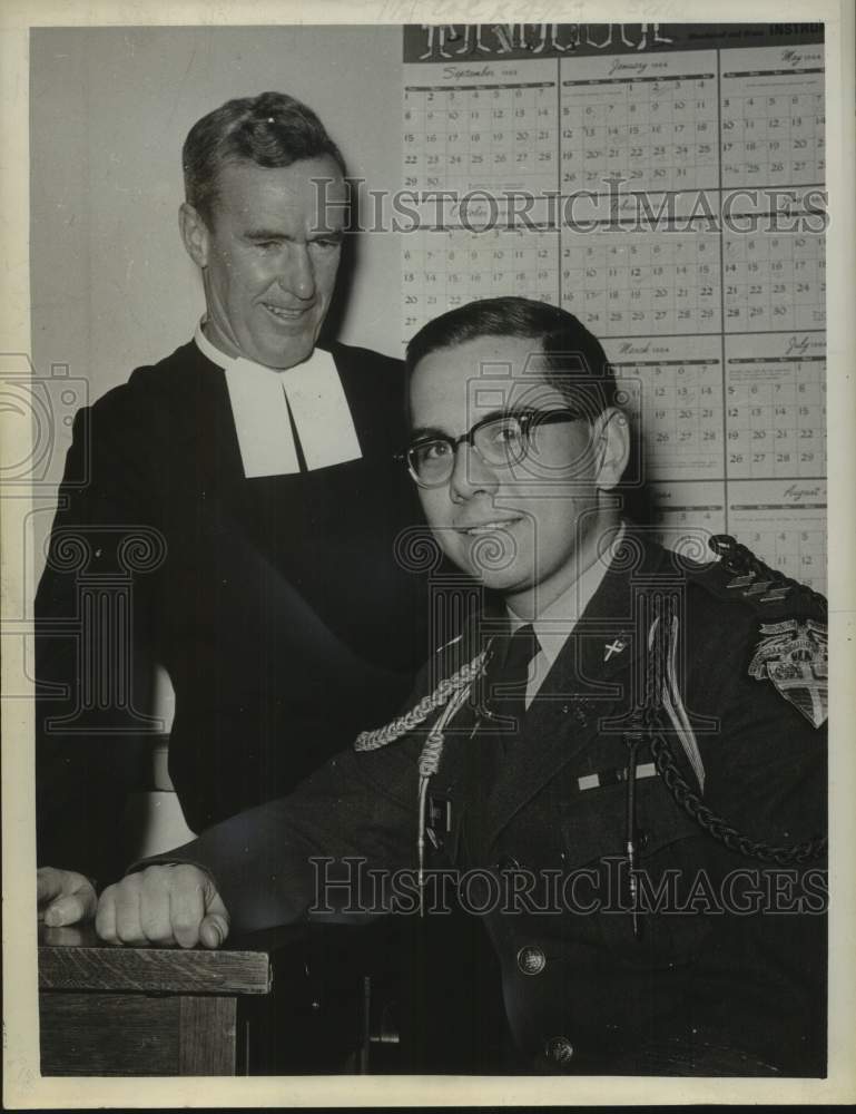 1964 Press Photo Christian Brothers Academy faculty member &amp; student, New York - Historic Images