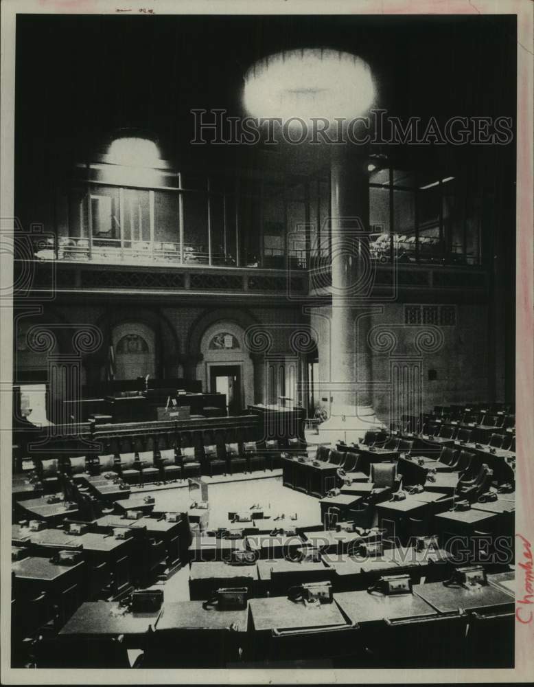 1975 Press Photo Assembly Chamber, New York State Legislature, Capitol, Albany - Historic Images