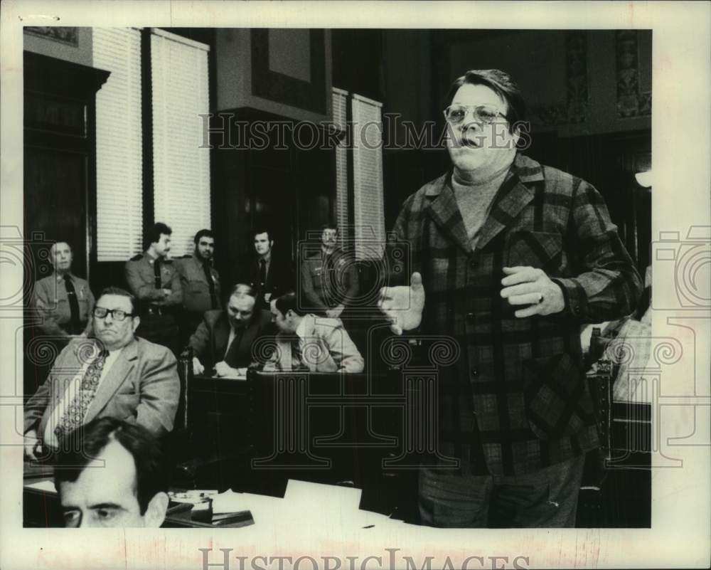 1979 William McNulty addresses Albany County legislature in New York - Historic Images