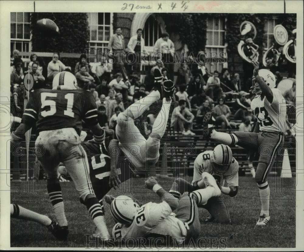 1979 Press Photo Rensselaer Polytechnic Institute football game in New York - Historic Images