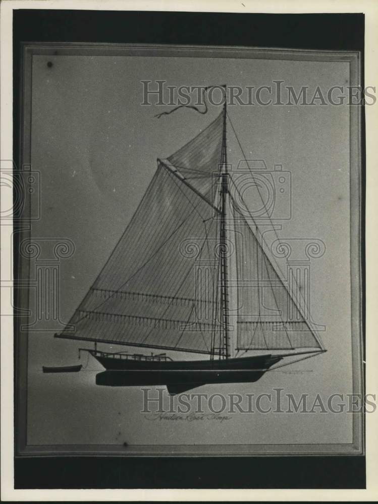 Press Photo Framed print of boat drawing on display in New York - Historic Images