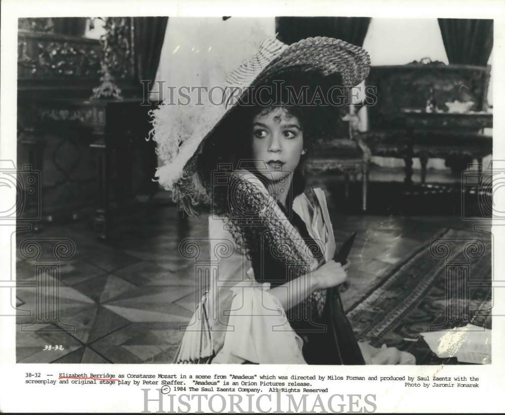 1984 Press Photo Elizabeth Berridge stars as Constanze Mozart in "Amadeus" - Historic Images