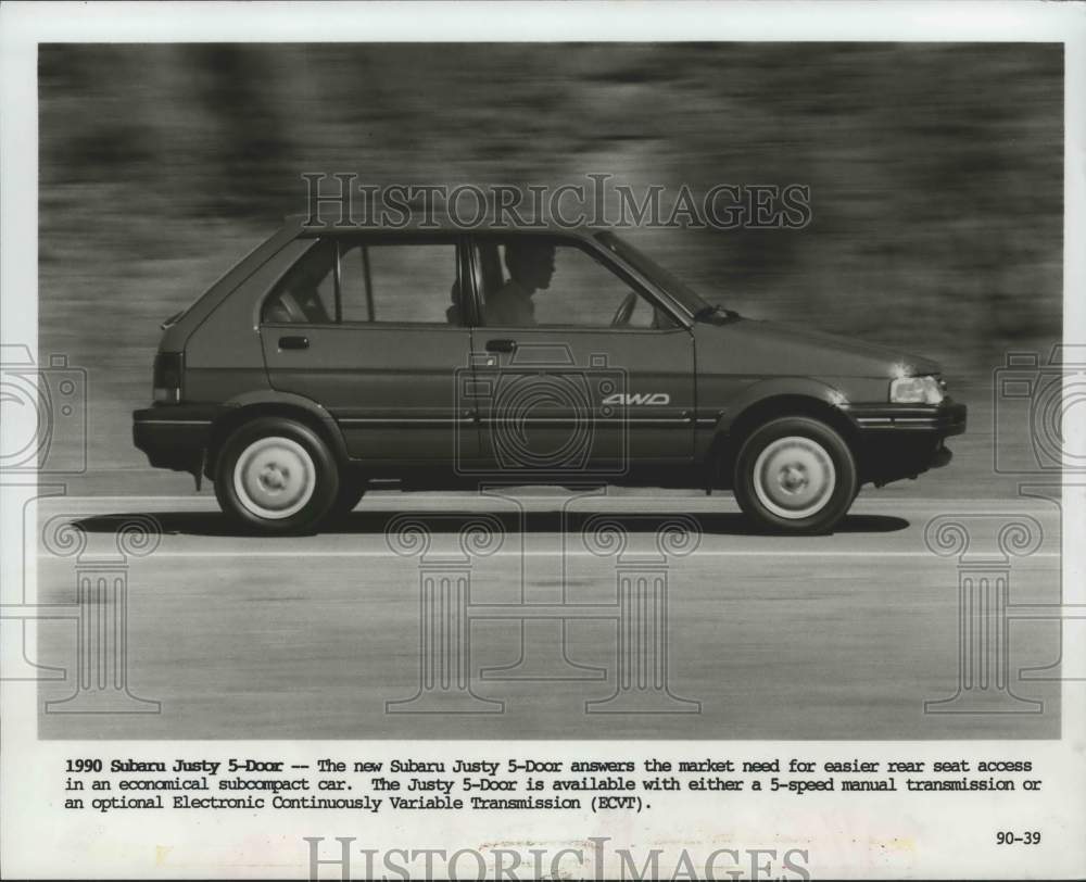 1989 Press Photo 1990 Subaru Justy 5-Door - Historic Images