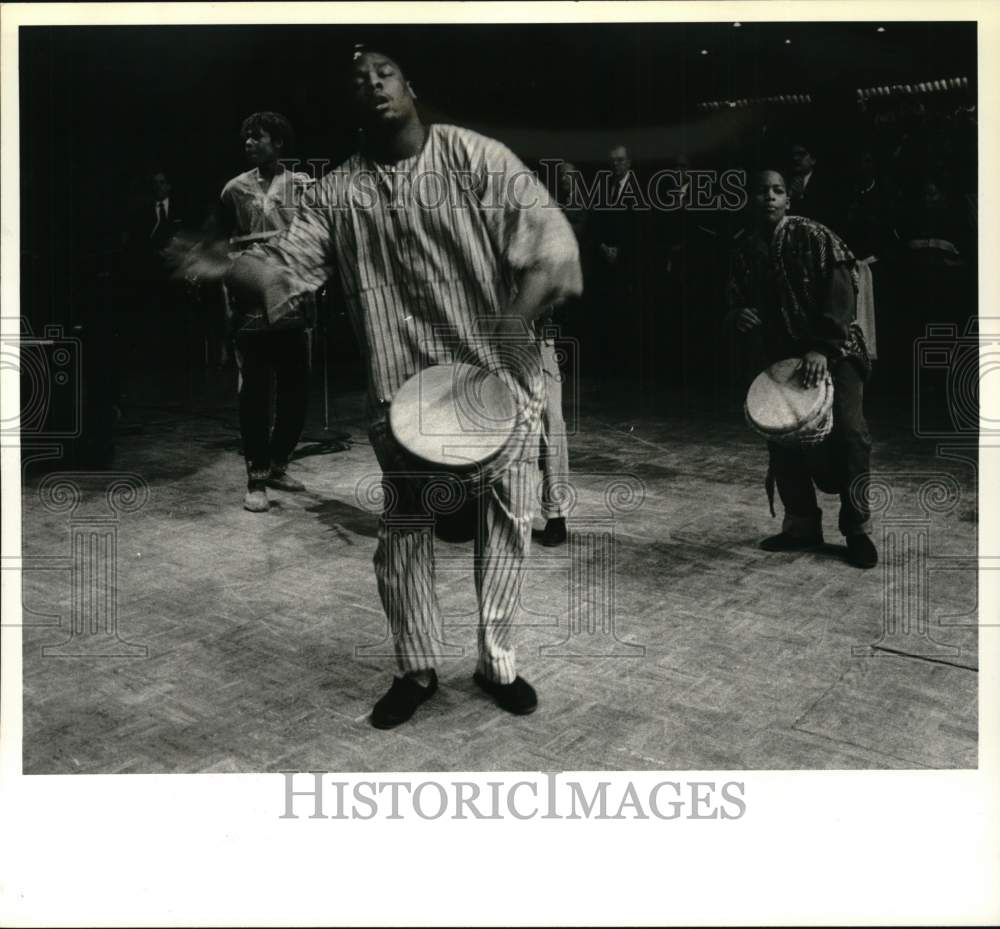 1989 Press Photo Musicians perform at Martin Luther King event in Albany, NeY - Historic Images