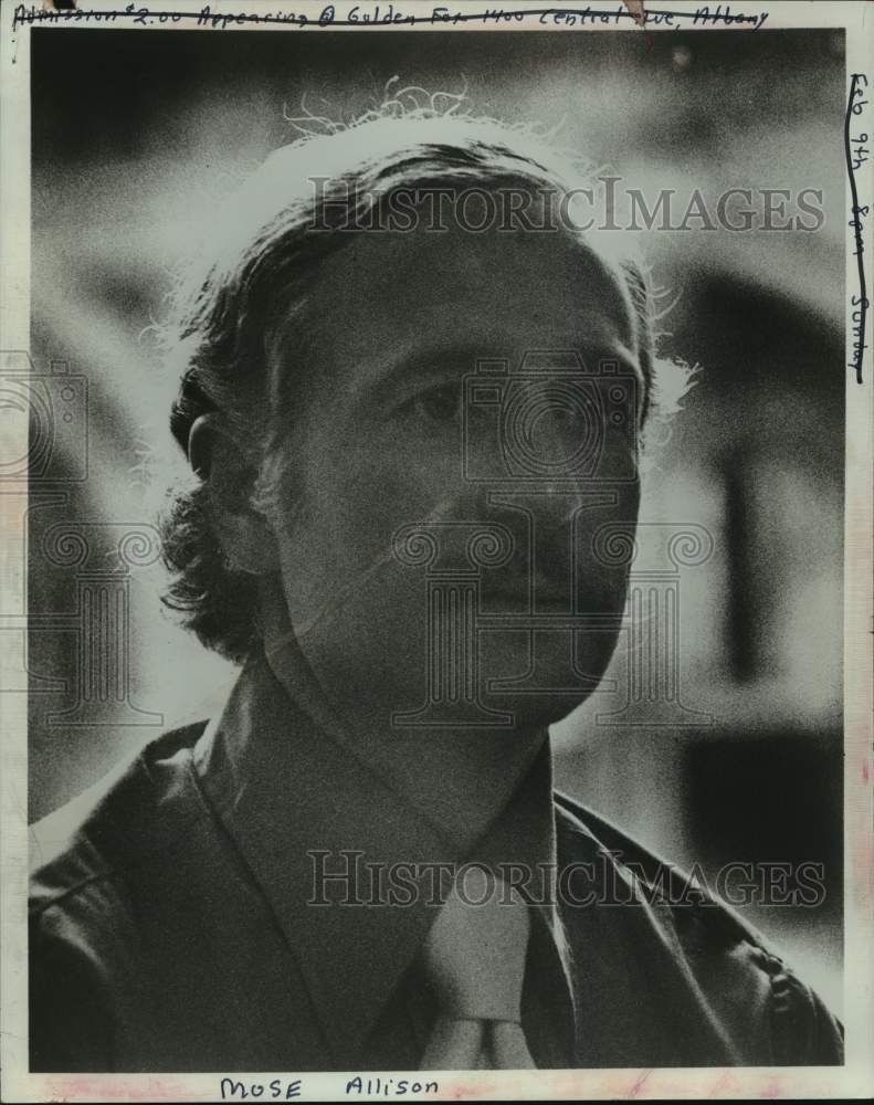 1975 Press Photo Jazz artist Mose Allison, New York - Historic Images