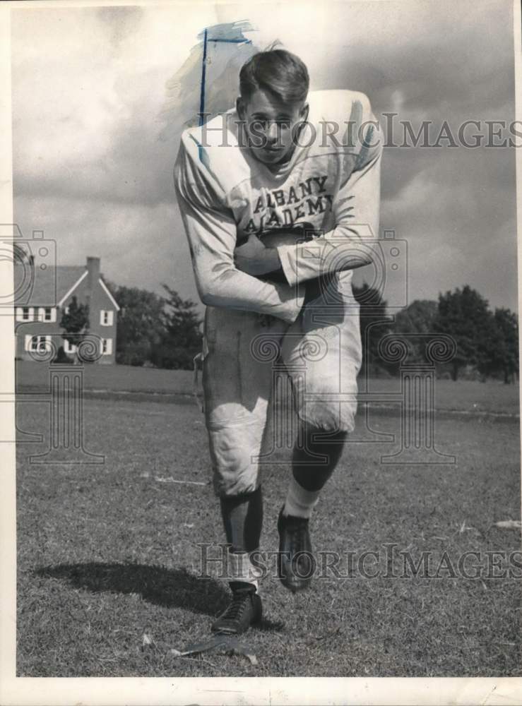 1959 Press Photo Albany Academy football player Jeff Albert, New York - Historic Images