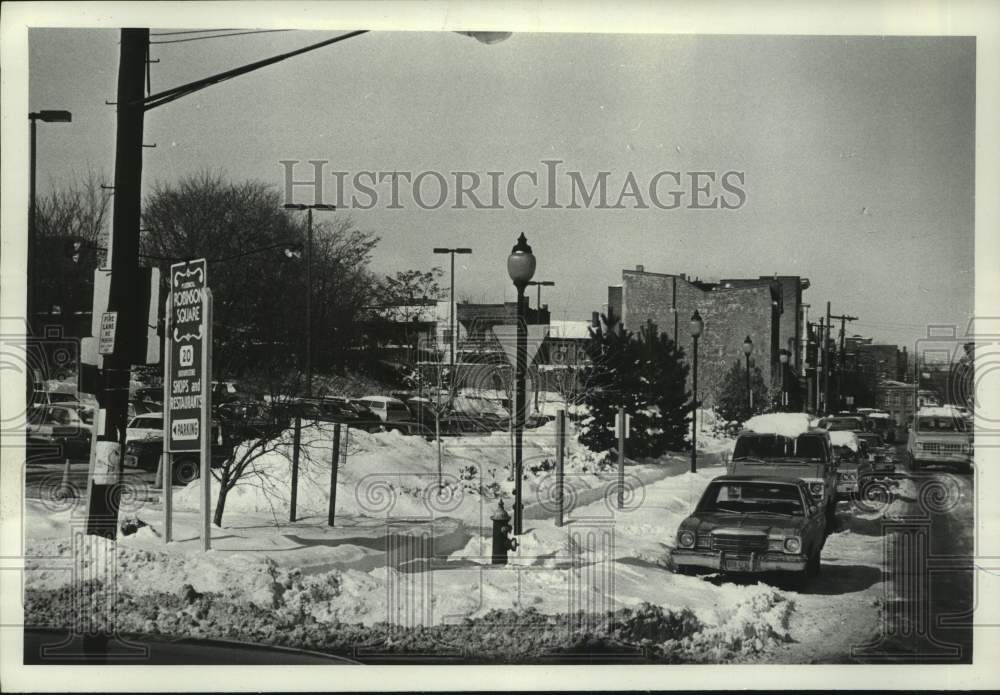 1983 Press Photo View down Hamilton Street, Robinson Square, Albany, New York - Historic Images