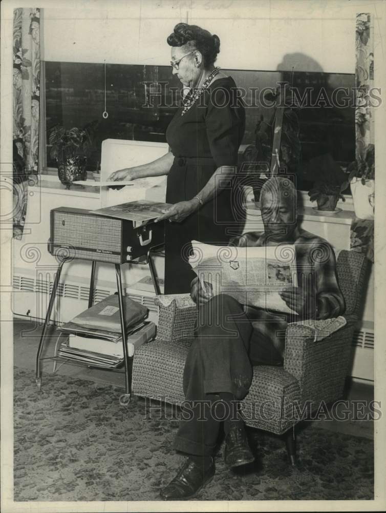 1965 Mr. & Mrs. Louis Preston in their New York home-Historic Images