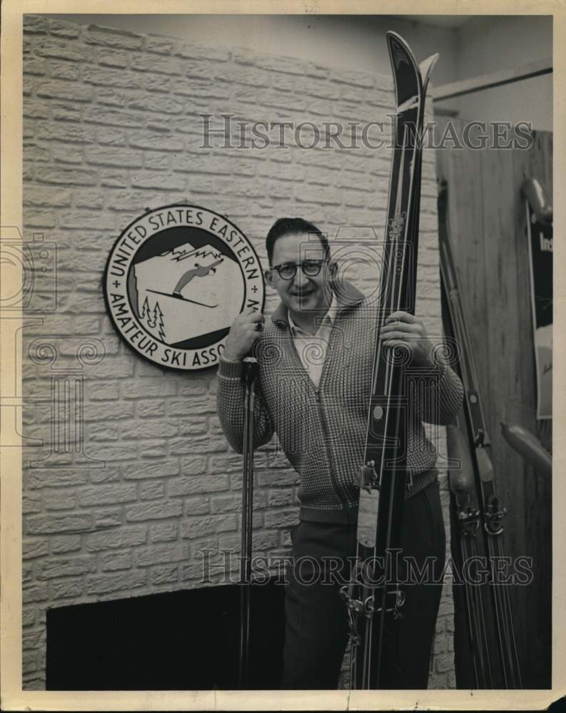 1963 Press Photo Roger Peabody, Eastern Amateur Ski Association, New York - Historic Images