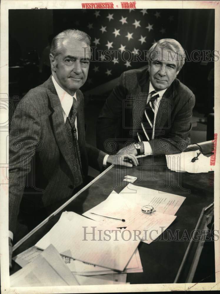 Press Photo Howard K. Smith & Harry Reasoner, television journalists - Historic Images