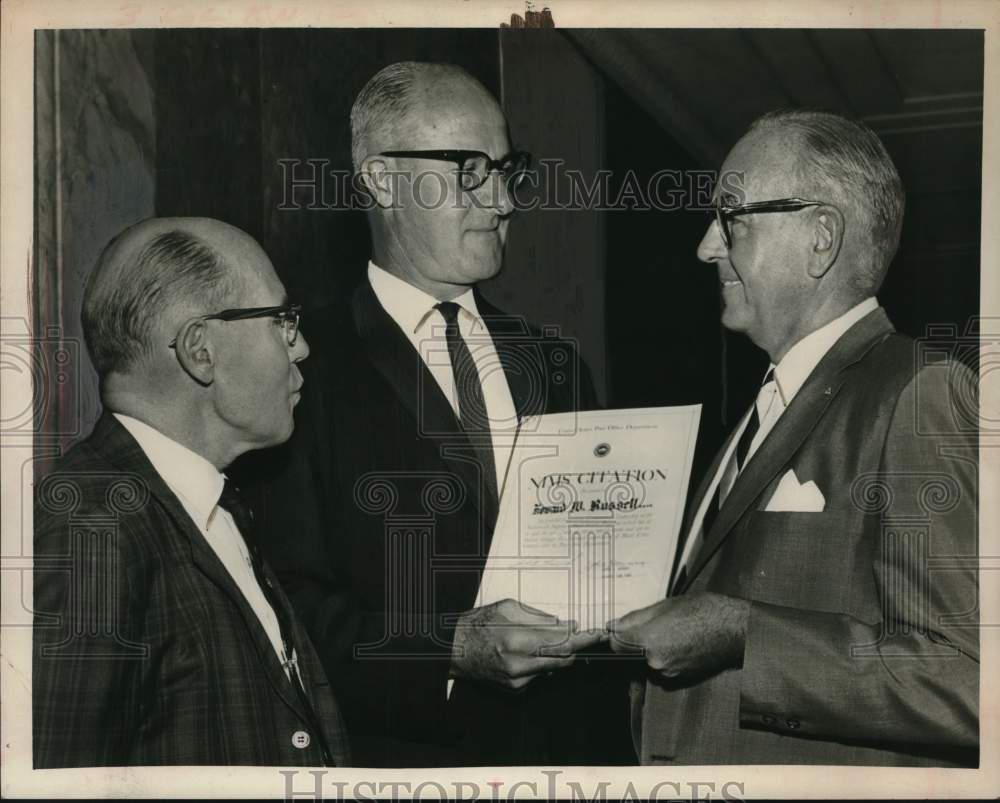 1965 Howard W. Russell receives postal citation in New York - Historic Images