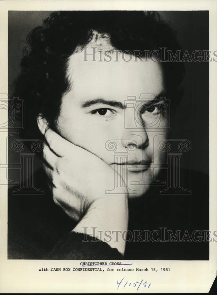 1981 Press Photo Musical artist Christoper Cross - Historic Images