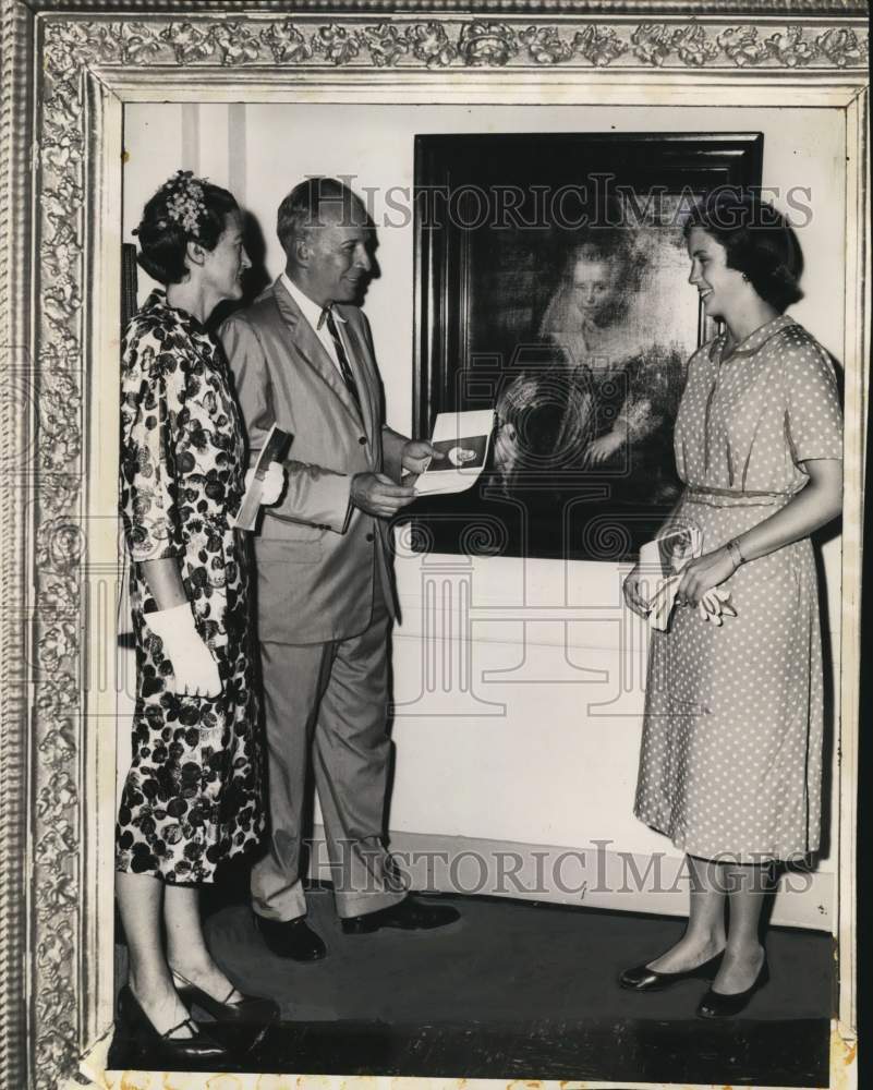 1959 Press Photo Albany, New York Mayor Erastus Corning with his wife & daughter - Historic Images
