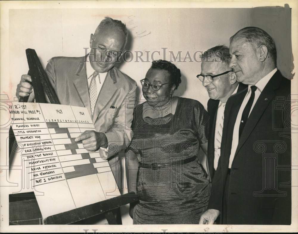 1963 Albany, New York Mayor explains urban renewal project to group-Historic Images