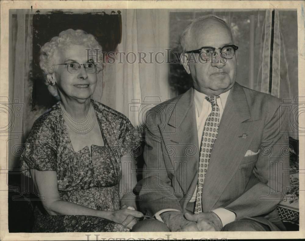 1957 Couple celebrates 50th wedding anniversary in Albany, New York-Historic Images