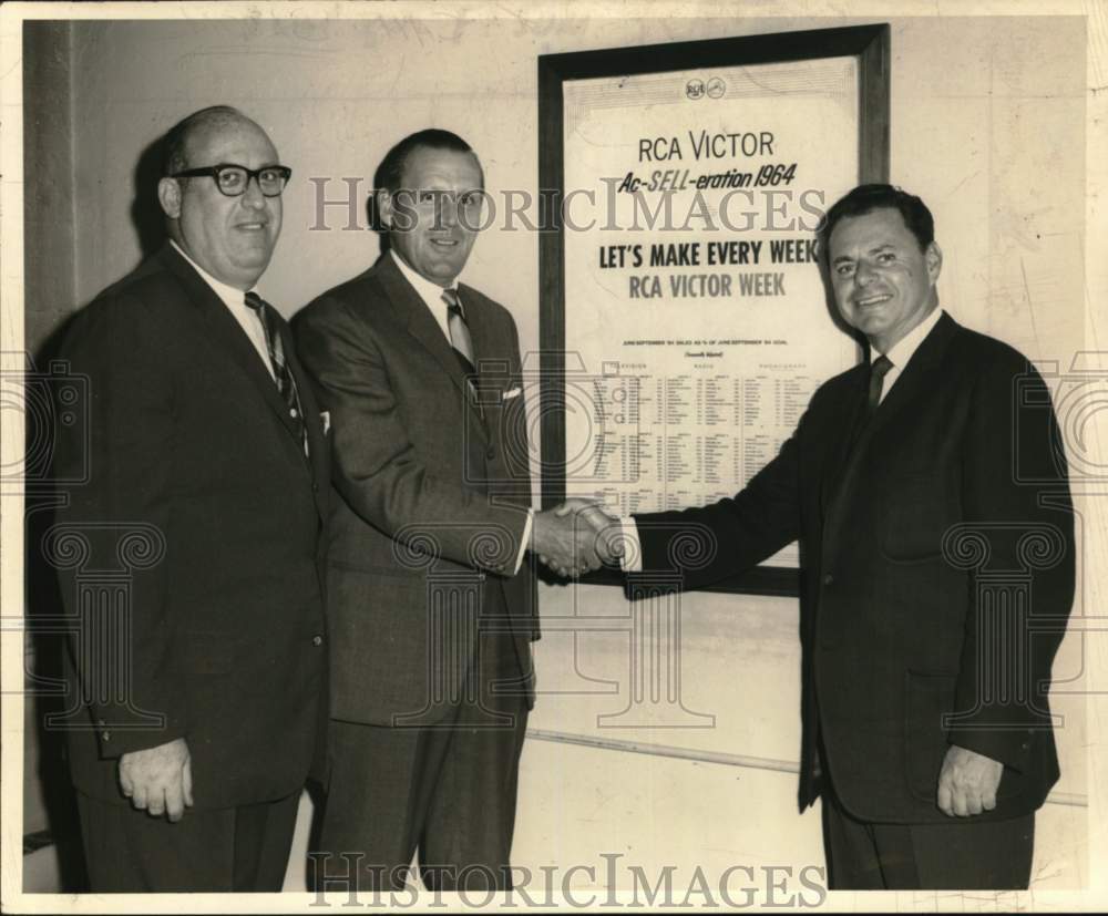1964 Sam Bloom, J.L. Albers & R.J. Foy at RCA office in New York-Historic Images