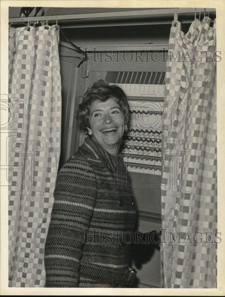 1967 Rena Posner in voting booth during election in New York-Historic Images