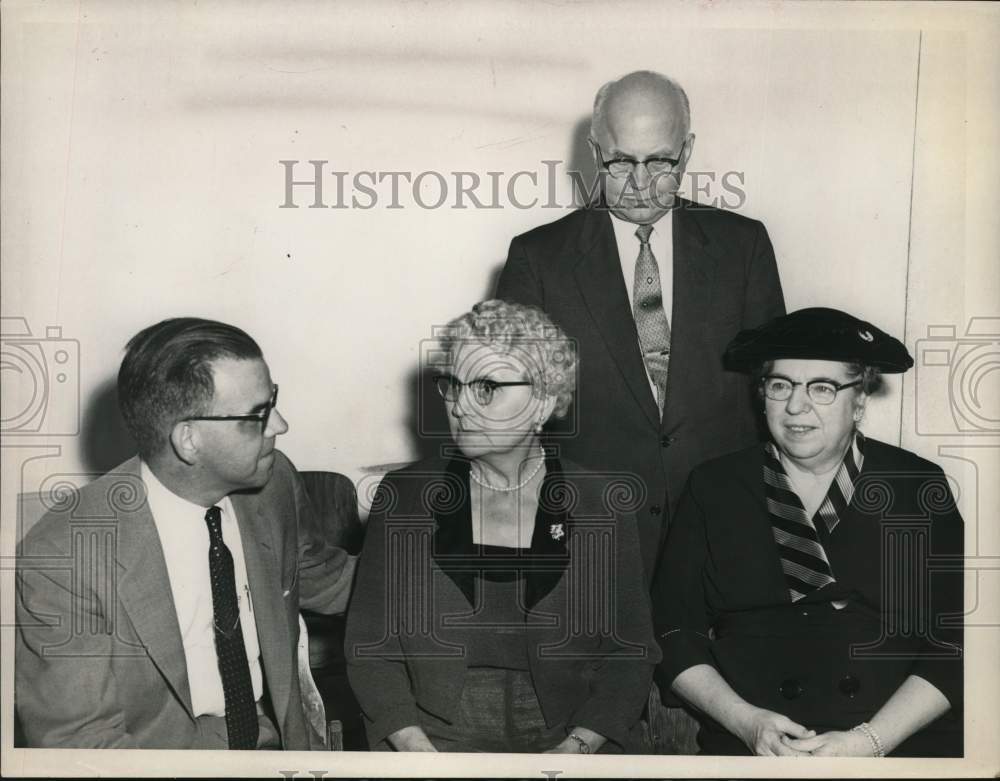 1957 Group chats at meeting in New York-Historic Images