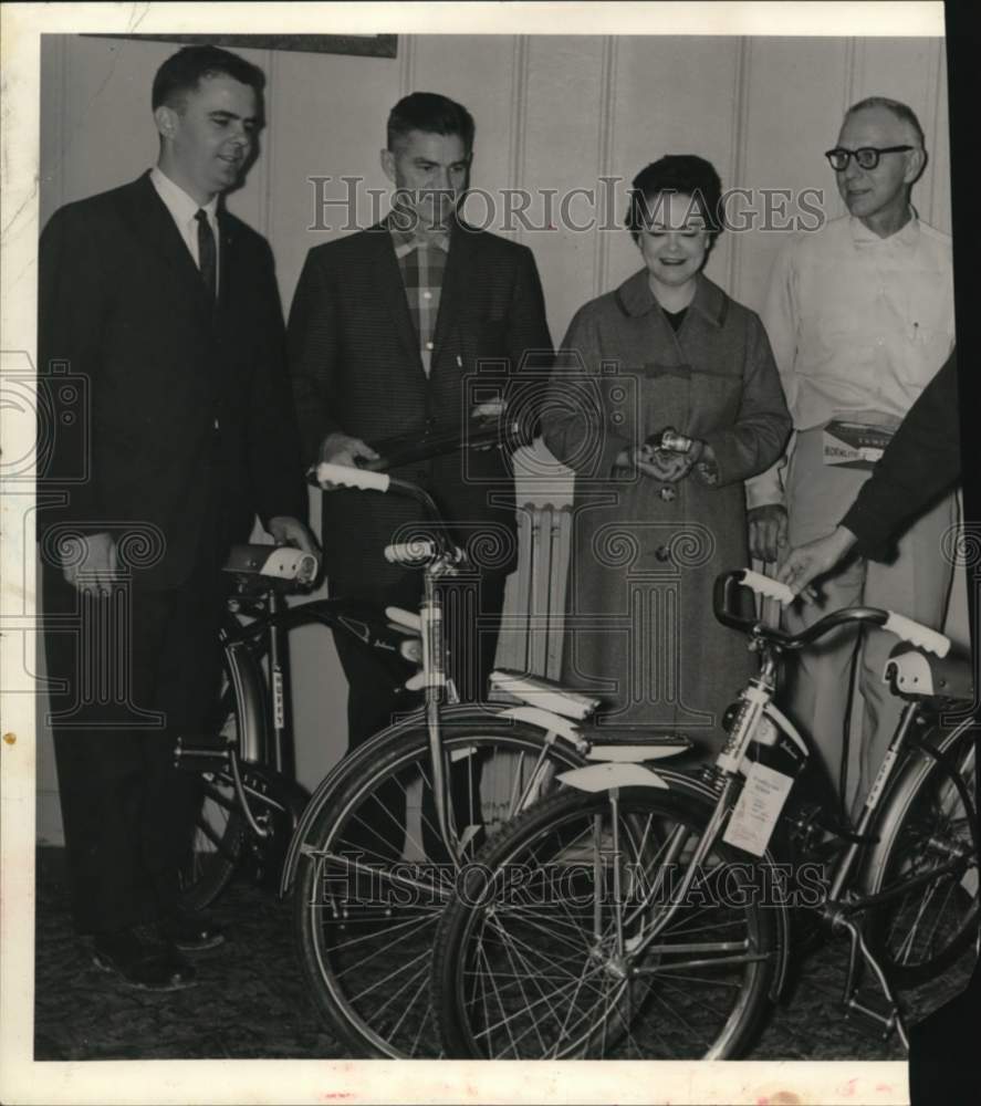 1961 Officials make plans for bicycle rodeo in Castleton, New York-Historic Images