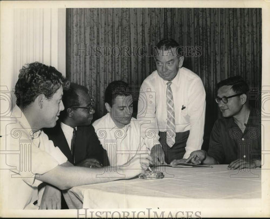 1964 Engineering students meet with contractor in Albany, New York-Historic Images