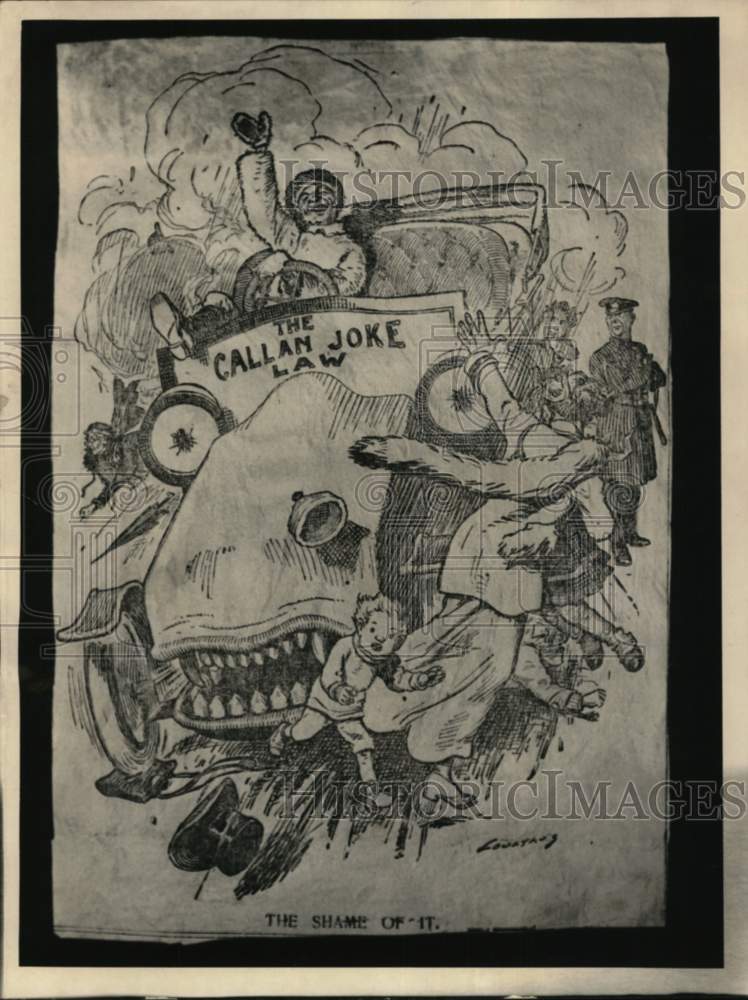 1960 Albert Callan Sr. drunk drivers law editorial cartoon, New York-Historic Images
