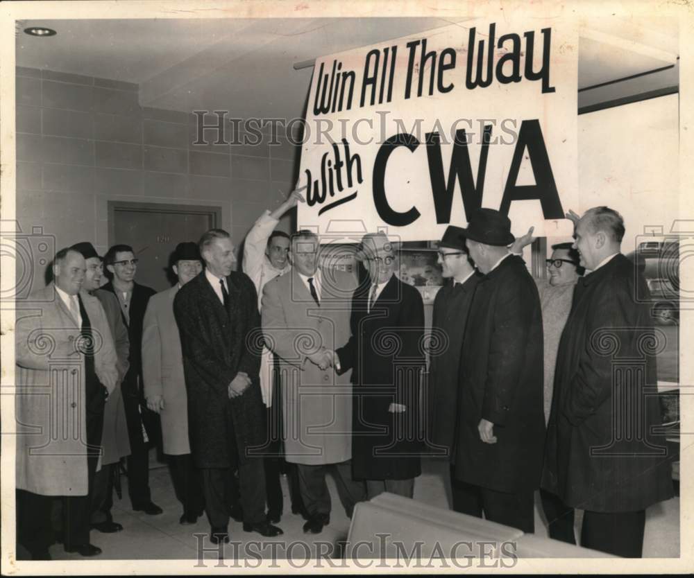 1964 Union bosses during labor rally at Albany, New York airport-Historic Images