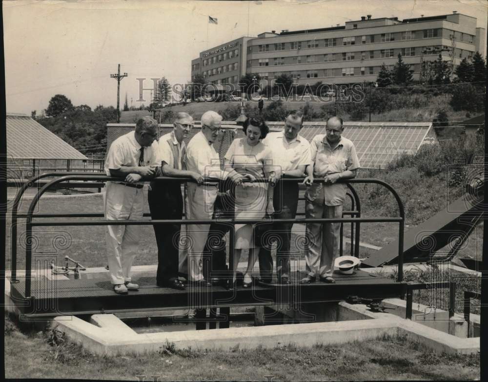 1959 Officials tour sewage plant in East Greenbush, New York-Historic Images