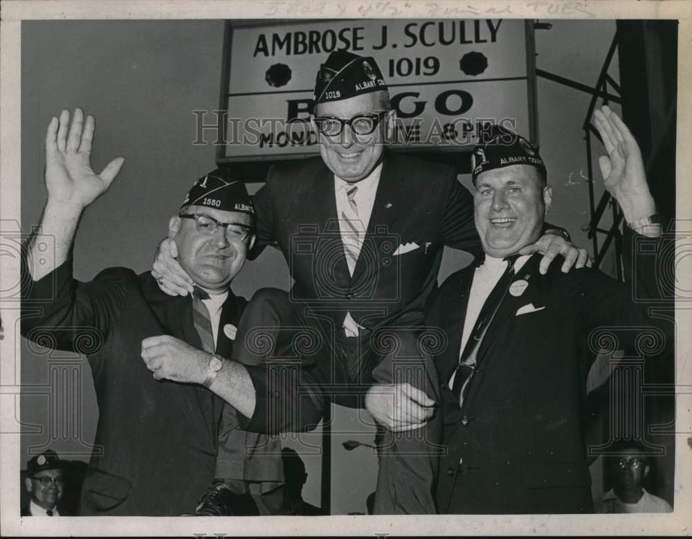 1967 Trio poses outside Scully American Legion Post in Albany, NY-Historic Images