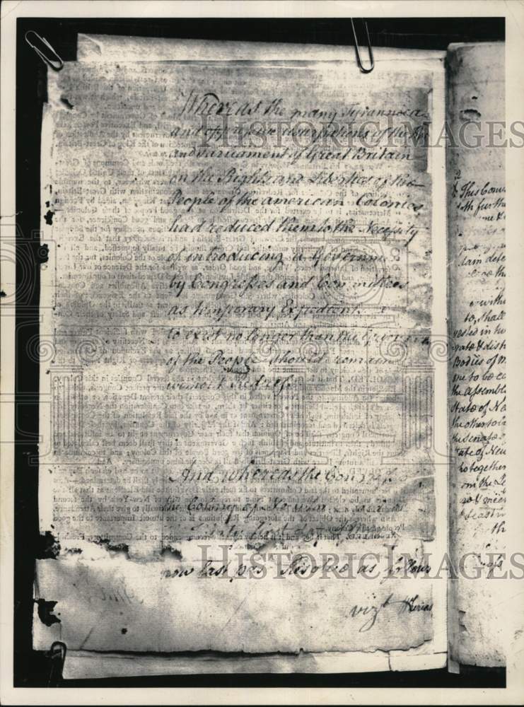 1957 Page from New York State Constitutional Convention of 1777-Historic Images