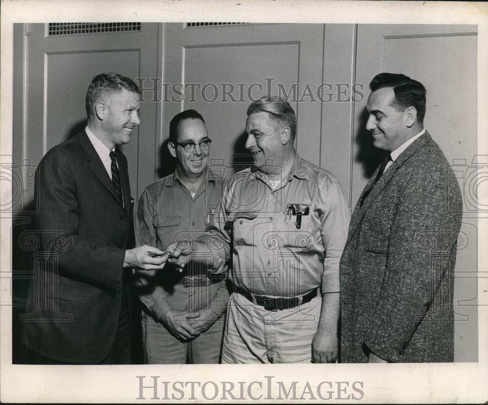 1961 Group chats at Atlantic Refining Co. facility in New York-Historic Images