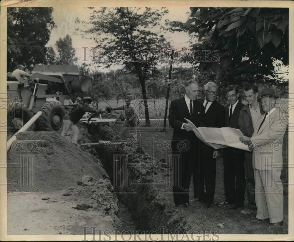 1963 Officials study plans for gas line in Castleton, New York-Historic Images