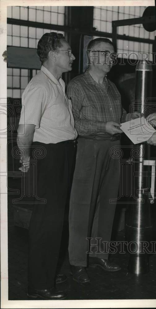 1961 Arthur Eastman & William Forget at Watervliet Arsenal, New York-Historic Images