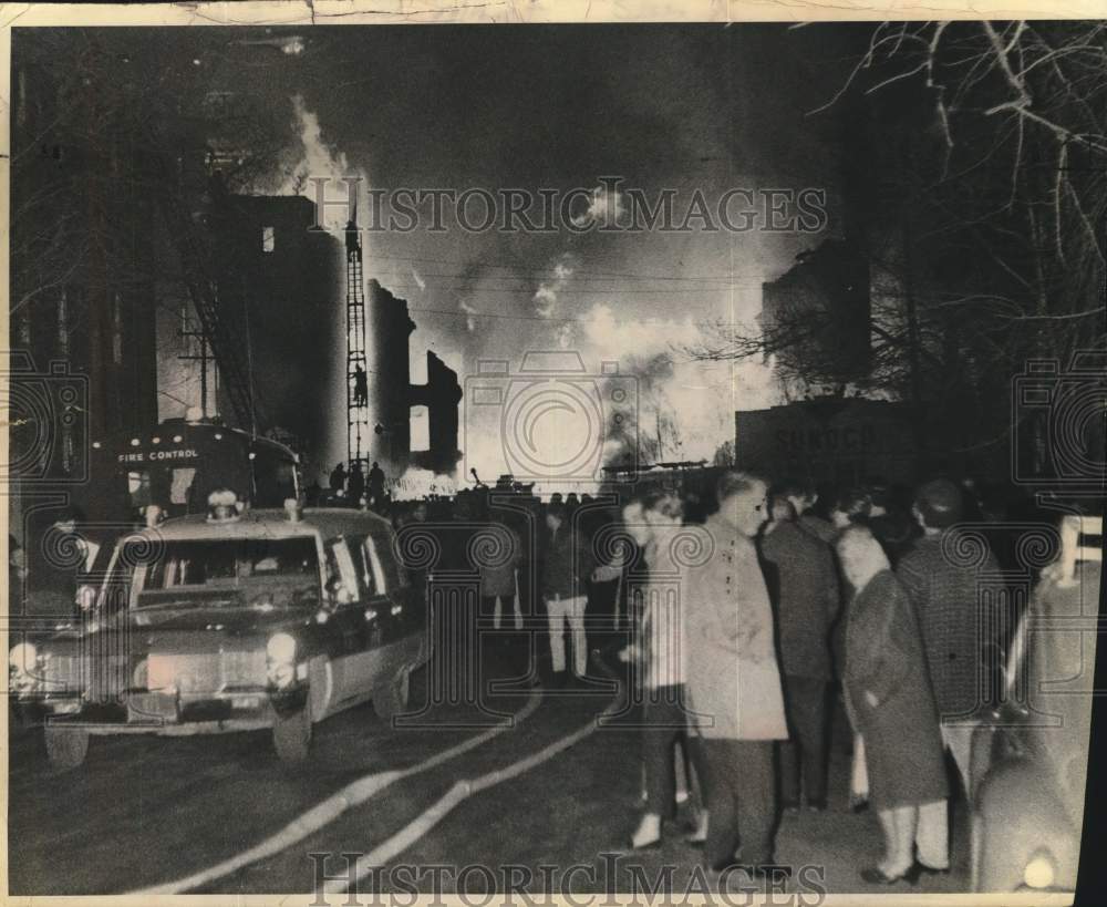 1968 Onlookers at scene of fire in Watervliet, New York-Historic Images