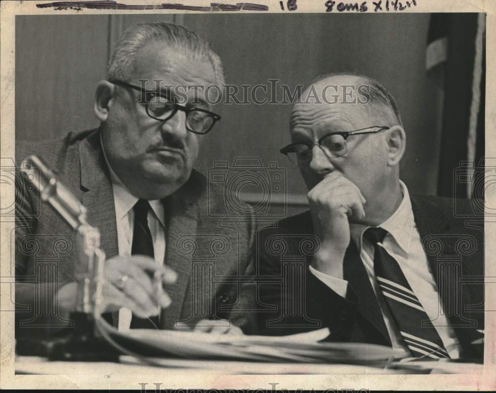 1967 Harold Fisher & George Savory at hearing in Albany, New York-Historic Images